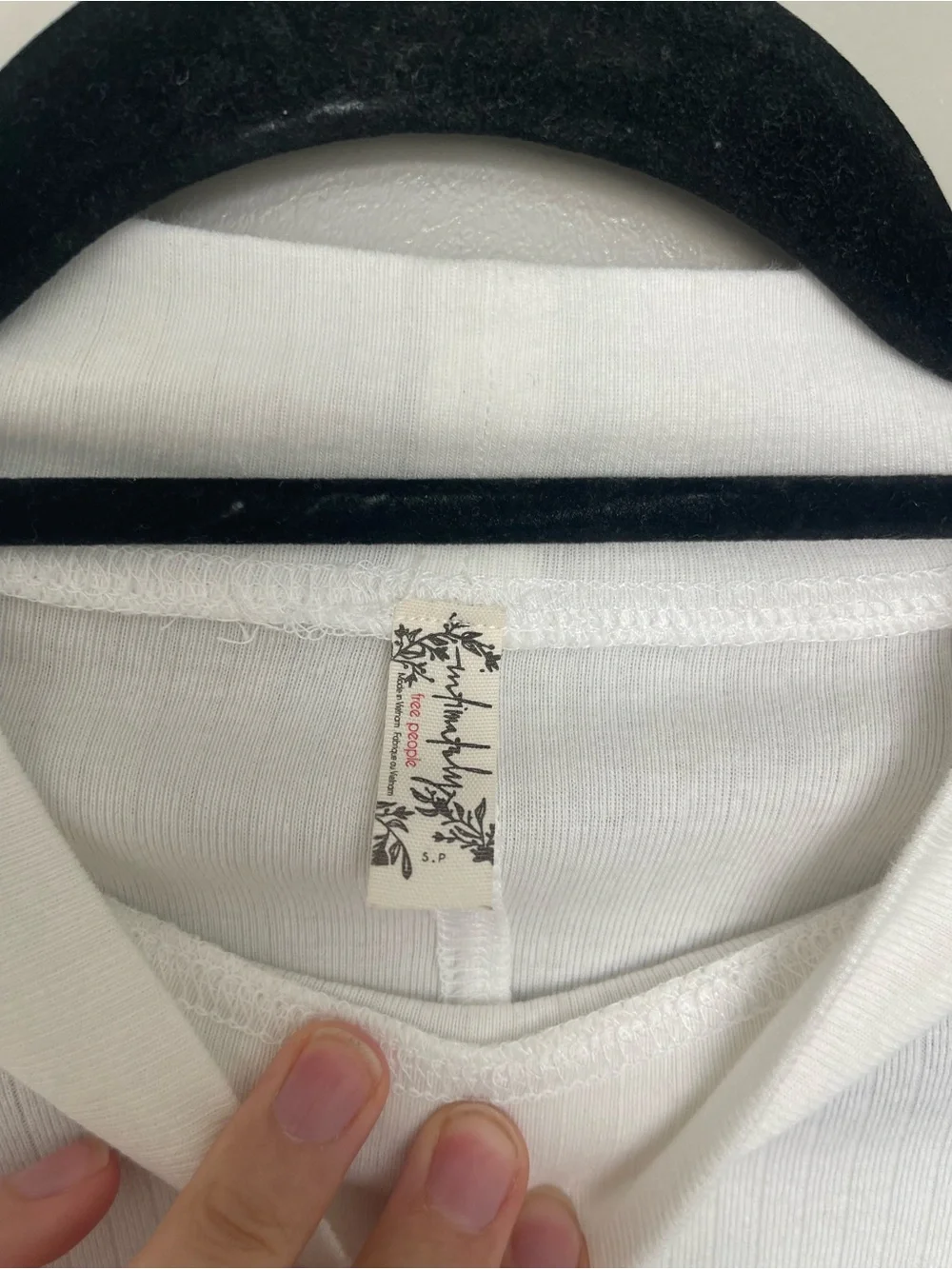 Free People White Ribbed Mock Neck Long Sleeve Top